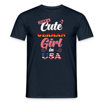 Germany USA Saying - Men's T-Shirt - navy - Front - AI Model Male 178 light (178cm)