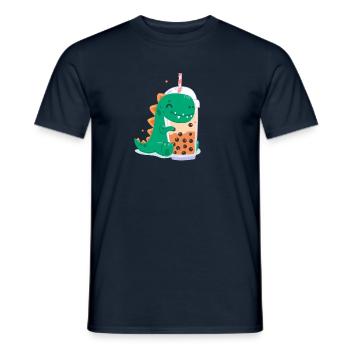 Bubble Tea Dino - Männer T-Shirt - Navy - Vorne - AI Model Male 178 light (178cm)
