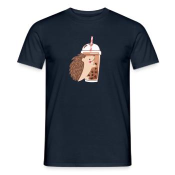 Bubble Tea Igel - Männer T-Shirt - Navy - Vorne - AI Model Male 178 light (178cm)