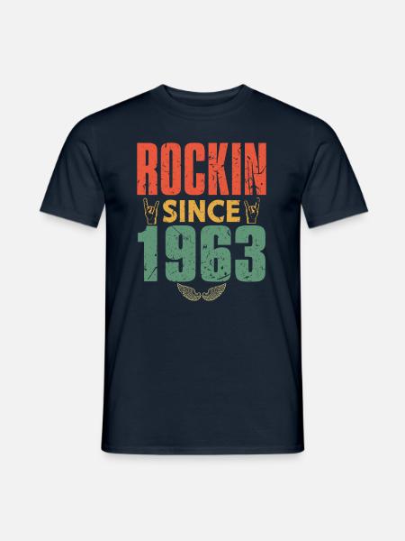 Geburtstag 1963 Spruch Rock - Männer T-Shirt - Navy
