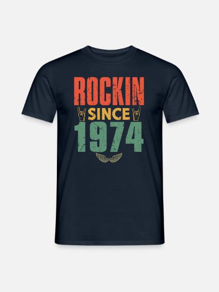 Anniversaire 1974 Sort rock - T-shirt homme - marine