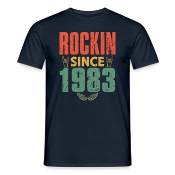 Geburtstag 1983 Spruch Rock - Männer T-Shirt - Navy - Vorne - AI Model Male 178 light (178cm)