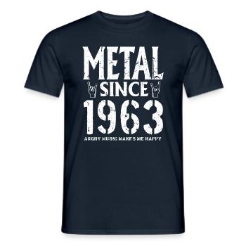 Metal Geschenk Geburstag Millésime 1963 - T-shirt homme - marine - Devant - AI Model Male 178 light (178cm)