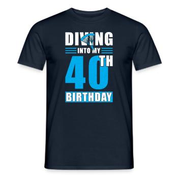 Parachutiste cadeau 40 ans - T-shirt homme - marine - Devant - AI Model Male 178 light (178cm)