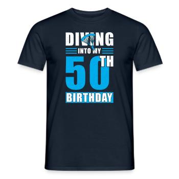 Parachutiste cadeau 50e anniversaire - T-shirt homme - marine - Devant - AI Model Male 178 light (178cm)