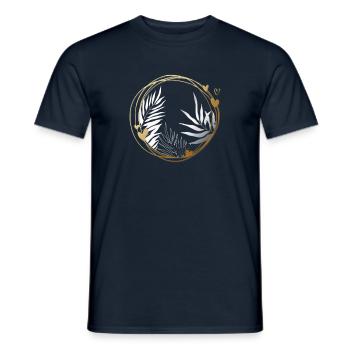 Fleurs Floral Lineart - T-shirt homme - marine - Devant - AI Model Male 178 light (178cm)