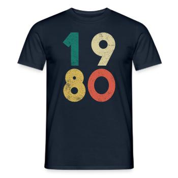 1980 Vintage Geburtstag Retro - Männer T-Shirt - Navy - Vorne - AI Model Male 178 light (178cm)