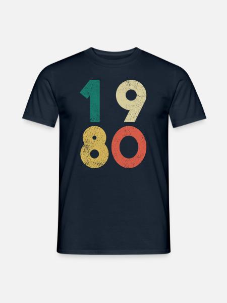 1980 Vintage Geburtstag Retro - Männer T-Shirt - Navy