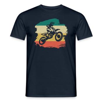Motorcross Retro Gift - Men's T-Shirt - navy - Front - AI Model Male 178 light (178cm)