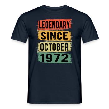 Birthday Retro October 1972 - Men's T-Shirt - navy - Front - AI Model Male 178 light (178cm)