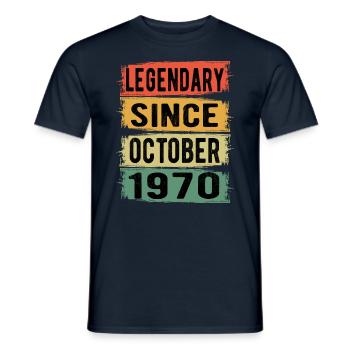 Birthday Retro October 1970 - Men's T-Shirt - navy - Front - AI Model Male 178 light (178cm)