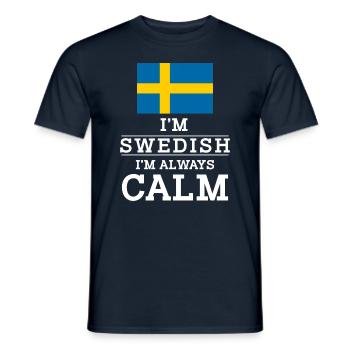 Schwede Im Swedish Im always calm - Männer T-Shirt - Navy - Vorne - AI Model Male 178 light (178cm)