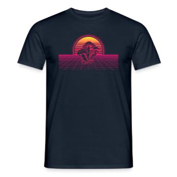 Mushroom Vaporwave - Men's T-Shirt - navy - Front - AI Model Male 178 light (178cm)