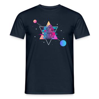Mushroom Vaporwave - Men's T-Shirt - navy - Front - AI Model Male 178 light (178cm)