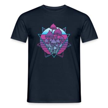 Champignons Vaporwave - T-shirt homme - marine - Devant - AI Model Male 178 light (178cm)