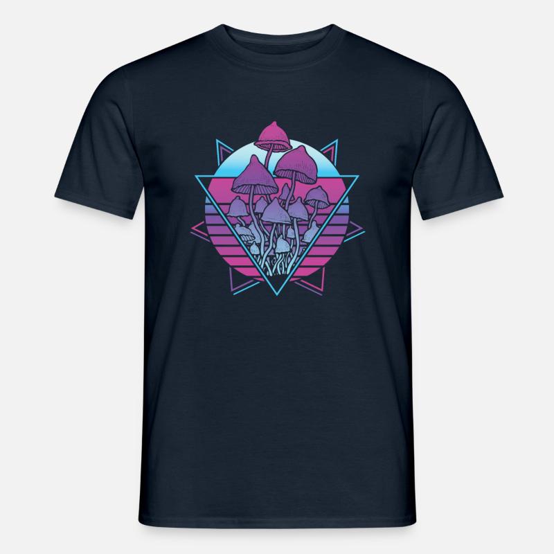 Pilze Vaporwave - Männer T-Shirt - Navy