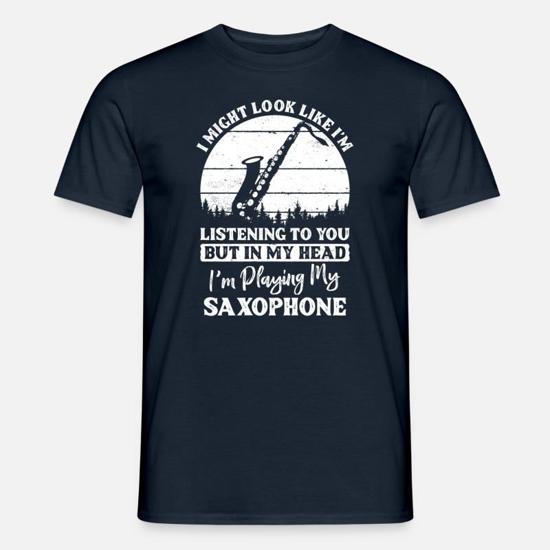 Saxofon - Männer T-Shirt - Navy