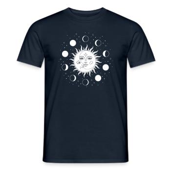 Sun Moon occult - Men's T-Shirt - navy - Front - AI Model Male 178 light (178cm)
