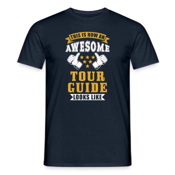 Guide touristique Guide touristique Cadeau - T-shirt homme - marine - Devant - AI Model Male 178 light (178cm)