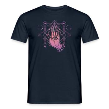 Hand Tarot sacred geometry - Men's T-Shirt - navy - Front - AI Model Male 178 light (178cm)