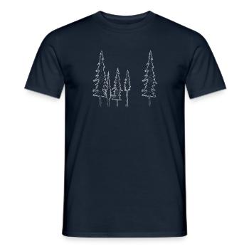 Forêt d’arbres - T-shirt homme - marine - Devant - AI Model Male 178 light (178cm)