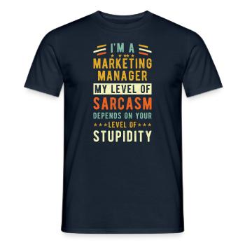 Marketing Manager Geschenk - Männer T-Shirt - Navy - Vorne - AI Model Male 178 light (178cm)