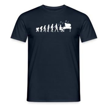 Pianist Evolution - Männer T-Shirt - Navy - Vorne - AI Model Male 178 light (178cm)
