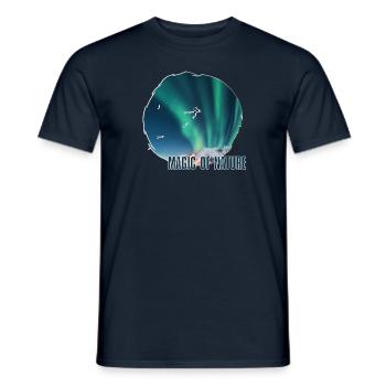 Aurora Northern Lights - Men's T-Shirt - navy - Front - AI Model Male 178 light (178cm)