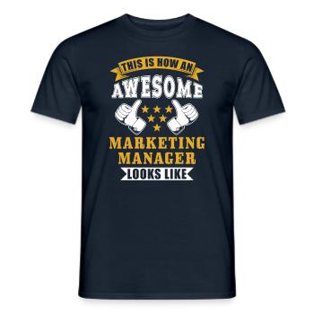 Marketing Manager Geschenk - Männer T-Shirt - Navy - Vorne - AI Model Male 178 light (178cm)