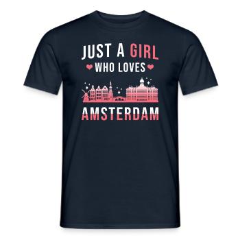 Amsterdam - T-shirt homme - marine - Devant - AI Model Male 178 light (178cm)