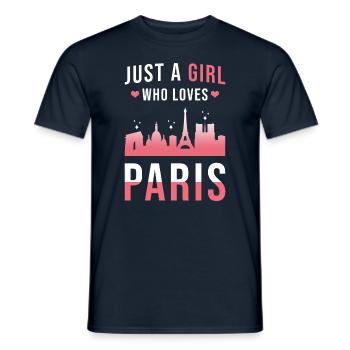 Paris - T-shirt homme - marine - Devant - AI Model Male 178 light (178cm)