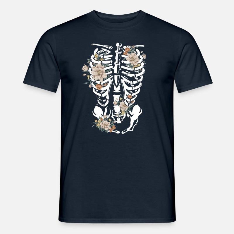 Gothic Blumen - Männer T-Shirt - Navy