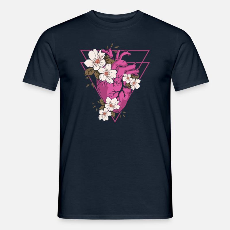 Gothic Blumen - Männer T-Shirt - Navy