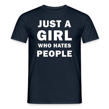Ich hasse Menschen - Männer T-Shirt - Navy - Vorne - AI Model Male 178 light (178cm)