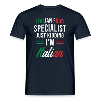 Italiensk gave italiensk køkken - Mænd T-shirt - marineblå - Foran - AI Model Male 178 light (178cm)