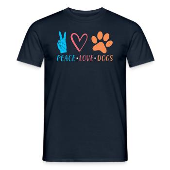 Chiens Disant Paix Amour Chiens - T-shirt homme - marine - Devant - AI Model Male 178 light (178cm)