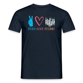 Techno - Männer T-Shirt - Navy - Vorne - AI Model Male 178 light (178cm)