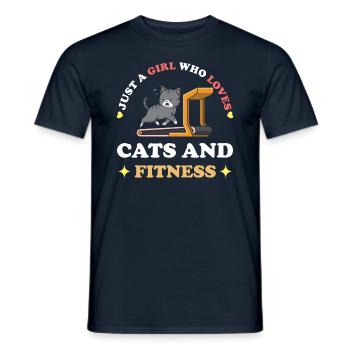 Fitness and Cats Saying - Men's T-Shirt - navy - Front - AI Model Male 178 light (178cm)
