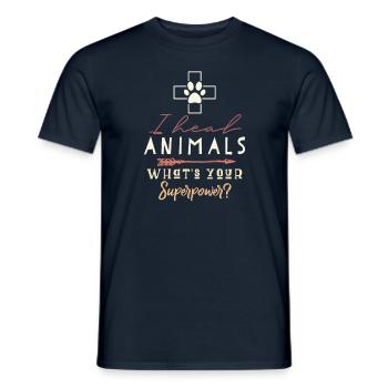 Cadeau vétérinaire - T-shirt homme - marine - Devant - AI Model Male 178 light (178cm)