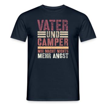 Papa und Camper - Männer T-Shirt - Navy - Vorne - AI Model Male 178 light (178cm)