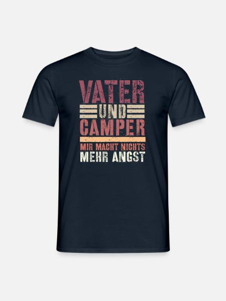 Papa und Camper - Männer T-Shirt - Navy