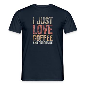 Chocolat et café - T-shirt homme - marine - Devant - AI Model Male 178 light (178cm)