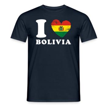 I love Bolivia - Men's T-Shirt - navy - Front - AI Model Male 178 light (178cm)
