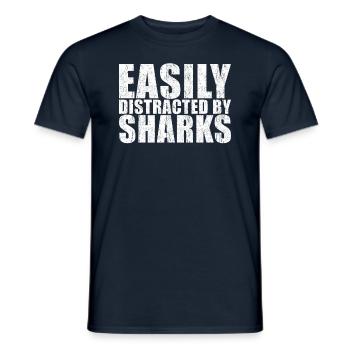 Shark Saying - Men's T-Shirt - navy - Front - AI Model Male 178 light (178cm)