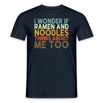 Ramen Nudel Spruch - Männer T-Shirt - Navy - Vorne - AI Model Male 178 light (178cm)