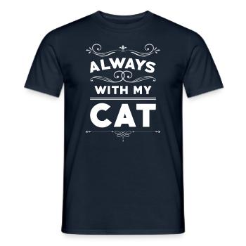 Immer mit meiner Katze - Männer T-Shirt - Navy - Vorne - AI Model Male 178 light (178cm)