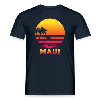 Maui Retro Strand - Männer T-Shirt - Navy - Vorne - AI Model Male 178 light (178cm)