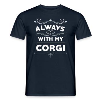 Always with my Corgi - Männer T-Shirt - Navy - Vorne - AI Model Male 178 light (178cm)