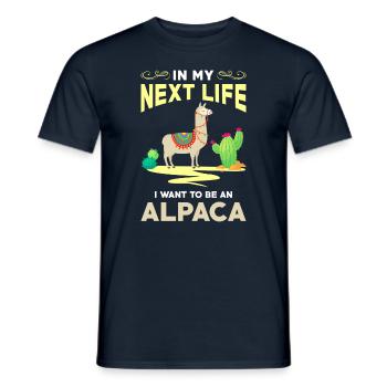 Alpaka - Männer T-Shirt - Navy - Vorne - AI Model Male 178 light (178cm)