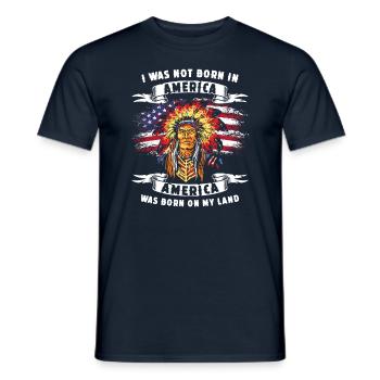 Indian USA Saying - Men's T-Shirt - navy - Front - AI Model Male 178 light (178cm)